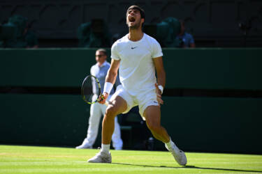 Corinne Dubreuil, a Nikon Ambassador, photographs for Nikon magazine (only) at Wimbledon 2023,